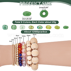 Смешанные 12/0 круглые стеклянные бусины&nbsp;SEED-PH0006-2mm-01