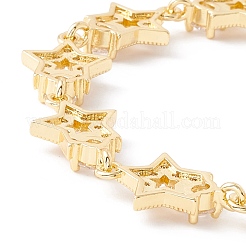 Bracciale con catene a maglie a stella in zirconi chiari&nbsp;BJEW-I301-03G