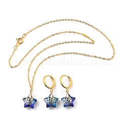 Ensembles de bijoux en verre étoile galvanoplastie&nbsp;SJEW-JS01120-02