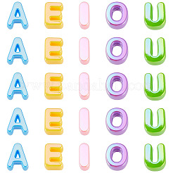 40 pièce 5 styles de perles européennes en acrylique opaque plaquées UV&nbsp;OACR-TA0004-91