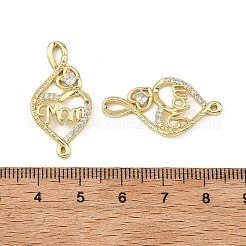 Pendentifs en laiton avec micro pavé de zircone cubique transparent pour la fête des mères&nbsp;CU-B002-04G