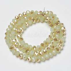 Chapelets de perles en verre électroplaqué&nbsp;EGLA-A034-J3mm-K02