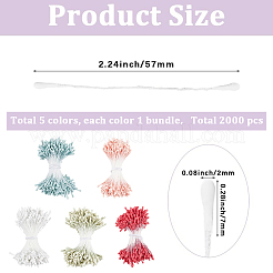 5 fascio di 5 colori di gesso con anima di fiori artificiali in cordino di cotone&nbsp;DIY-GF0014-07B