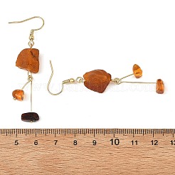 Pendientes colgantes con pepitas de ámbar natural&nbsp;EJEW-JE07523