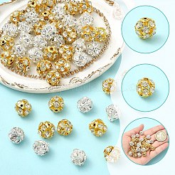 60 шт. 2 стиля латунных бусин со стразами&nbsp;KK-YW0004-26