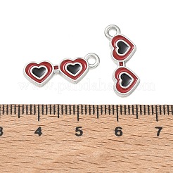 合金エナメルチャーム  ハート型のメガネチャーム  長持ちメッキ  プラチナ  20x12.5x1.5mm  穴：1.8mm&nbsp;FIND-D044-18P