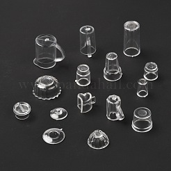 15 шт. Прозрачный пластиковый набор игровых чашек для еды AJEW-K030-04