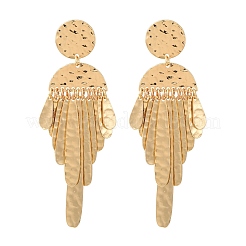 Плоские круглые серьги-люстры из цинкового сплава EJEW-Z107-03G-02