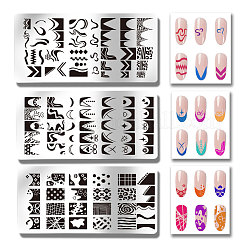 Plantillas de arte de uñas diy de acero inoxidable&nbsp;MRMJ-WH0092-121