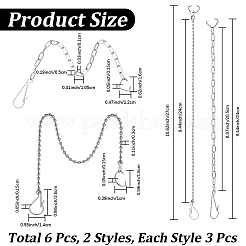6 шт. 2 стиля 304 нержавеющая сталь цепочка для туалетного демпфера FIND-CN0001-90