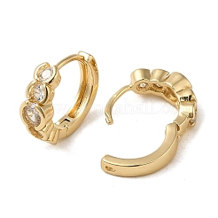 Серьги-кольца из латуни с микропаве из кубического циркония&nbsp;EJEW-L271-22KCG-01