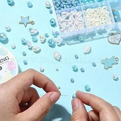 DIY круглые бусины из АБС-пластика с имитацией жемчуга DIY-YW0009-80