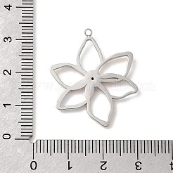 304ステンレスペンダント  ゴールデン·ステンレス鋼色  花  30x25x2mm  穴：1.5mm&nbsp;X-STAS-A126-03B-GP