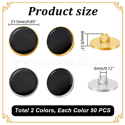 100 шт. 2-х цветные пластиковые пуговицы на ножке BUTT-GA0001-12B