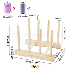 8 porte-fil en bois massif pour bobines&nbsp;ODIS-WH0025-51