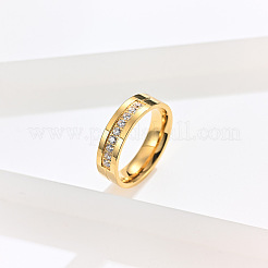 Fingerringe aus 304 Edelstahl mit Mikropflaster und Zirkonia&nbsp;FS-WGAD461-18