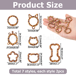 14 pièces 7 styles anneaux de porte à ressort en alliage&nbsp;FIND-HS0002-70
