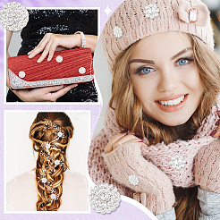 24 шт. 4 стиля 1-отверстийные пуговицы из сплава со стразами на ножке BUTT-GA0001-18