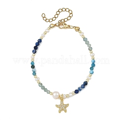 Bracelets en perles rondes facettées d'apatite et de kyanite naturelles dégradées&nbsp;BJEW-JB14399-02