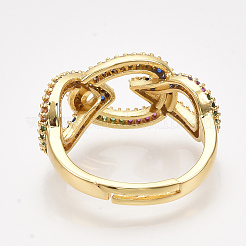 Регулируемые латунные кольца из микро-паве циркония RJEW-S044-014