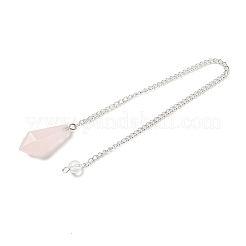 Pendules de radiesthésie à pointe conique en quartz rose naturel&nbsp;G-A249-02S-07