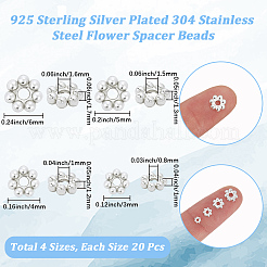 80 шт. 4 стиля 304 нержавеющая сталь разделительные бусины&nbsp;STAS-BBC0008-28P