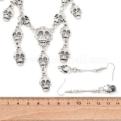 Halloween-Sets aus tibetischem Legierungs-Lätzchen und baumelnden Ohrringen&nbsp;LS-SJEW-P006-03AS