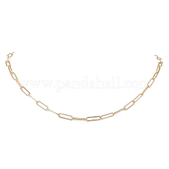 Цепочки-скрепки из текстурированной латуни толщиной 4 мм&nbsp;NJEW-JN05655