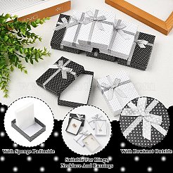 8 шт. 2-цветные картонные коробки для ювелирных изделий в горошек&nbsp;CBOX-YW0001-06