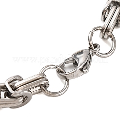 201 браслет-цепочка из нержавеющей стали с рифлеными колоннами в византийском стиле BJEW-B078-137GP