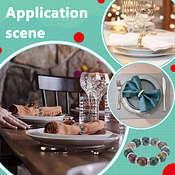 6 шт. Кольца для салфеток из натурального индийского агата и железных бусин AJEW-PH01655