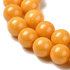 キュービックジルコニア模造パールビーズ連売り  ラウンド  ダークオレンジ  5mm  穴：0.8mm  約70~75個/連  13.66''~14.72''（34.7~37.4センチメートル）&nbsp;ZIRC-P109-03C-08