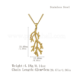 Ожерелья с подвесками в форме коралла из нержавеющей стали для женщин FM1038-1