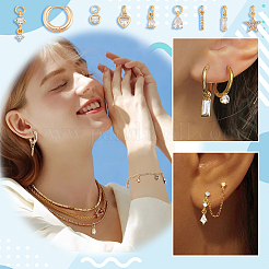 Наборы для изготовления сережек-колец из латуни&nbsp;GLAA-PH0033-52