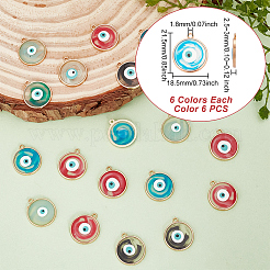 36 шт. подвески из эмали с эпоксидной смолой двух цветов RESI-AR0001-31