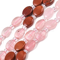 Colliers de perles en verre de quartz cerise&nbsp;G-Z135-A10