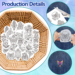 4 лист 11.6x8.2-дюймовых рисунков вышивки палочками и стежками DIY-WH0455-019