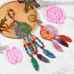 DIYエポキシ樹脂工芸品  シリコーン型を含む  鉄分割キーリング＆丸カン  真鍮製のピアスフックとシリコン製のイヤナット  ミックスカラー  155個/セット&nbsp;sgDIY-SZ0002-29