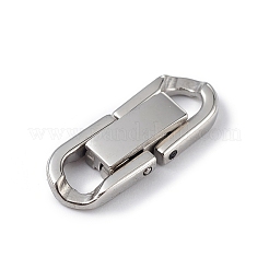 変色しない304ステンレススチール製折りたたみ式留め具  オーバル  ステンレス鋼色  22x7.5x3mm  穴：3x4mm&nbsp;STAS-G307-11B-P