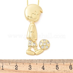 Colliers à pendentif en zircone cubique transparent micro pavé en laiton&nbsp;NJEW-M084-01G-01