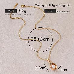 Colliers vintage pour femmes avec pendentif en forme de larme en acier inoxydable 304 et perles d'imitation.&nbsp;BR9499