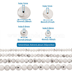 4 нитка 4 нити в стиле натуральных бусин из говлита G-TA0001-34
