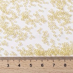 MIYUKIラウンドロカイユビーズ  日本製シードビーズ  （rr132l）透明ライトトパーズ  15/0  1.5mm  穴：0.7mm  約5555PCS /ボトル  10 G /ボトル&nbsp;SEED-JP0010-RR0132L