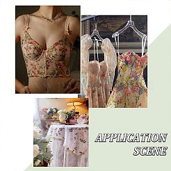 2 ярд полиэфирная вышивка цветок сетчатая ткань OCOR-WH0058-57A