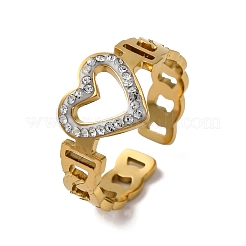 Нержавеющая сталь 304 с регулируемыми манжетами из стразов RJEW-Q020-16G