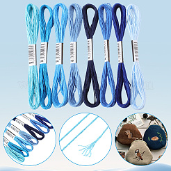 8 моток 8 цвета 6-слойная полиэфирная мулине для вышивания OCOR-CY0002-09B