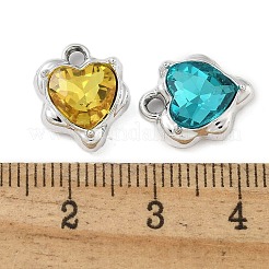 K5ガラスチャーム  合金パーツ  UVメッキ  ティアドロップ  プラチナ  14x11.5x4.5mm  穴：1.8mm&nbsp;PALLOY-P308-19P