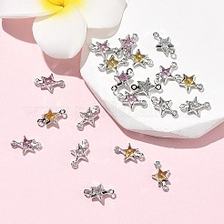 Charms conectores en forma de estrella de latón pavé con circonitas cúbicas de Shegrace&nbsp;XGRQ2O036-441P