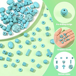 190 шт. 10 вида синтетических бирюзовых бусин&nbsp;G-YW0002-60