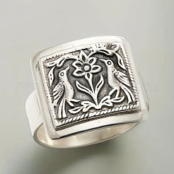 Прямоугольные кольца с узором из птиц и цветов из сплава FS-WGF2270-02